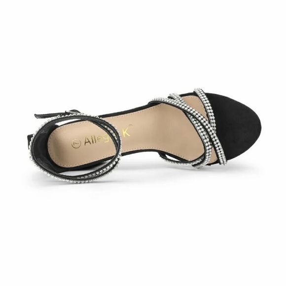 Allegra K Women’s Strappy Rhinestone heel dress sandal - New - Picture 3 of 3